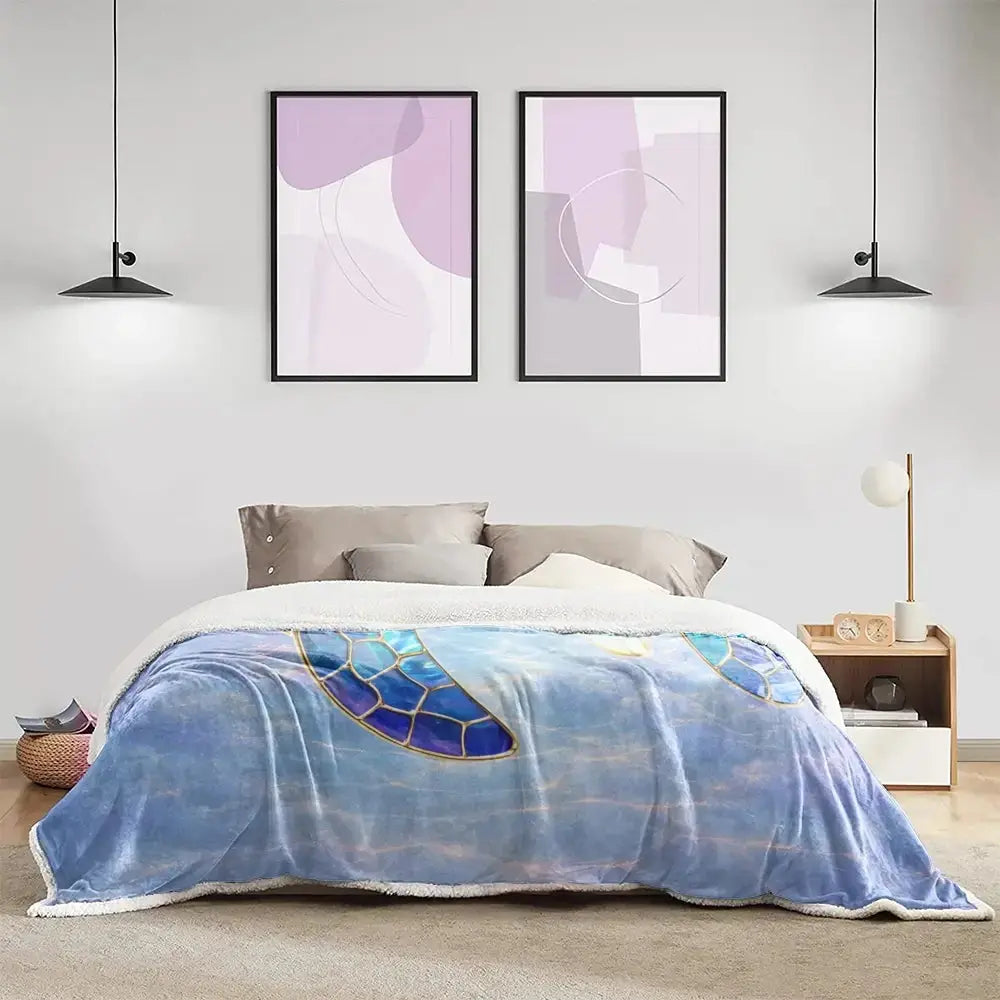 Custom Sea Turtle on Blanket - Personalized Gift for Mom, Grandma Duconspace