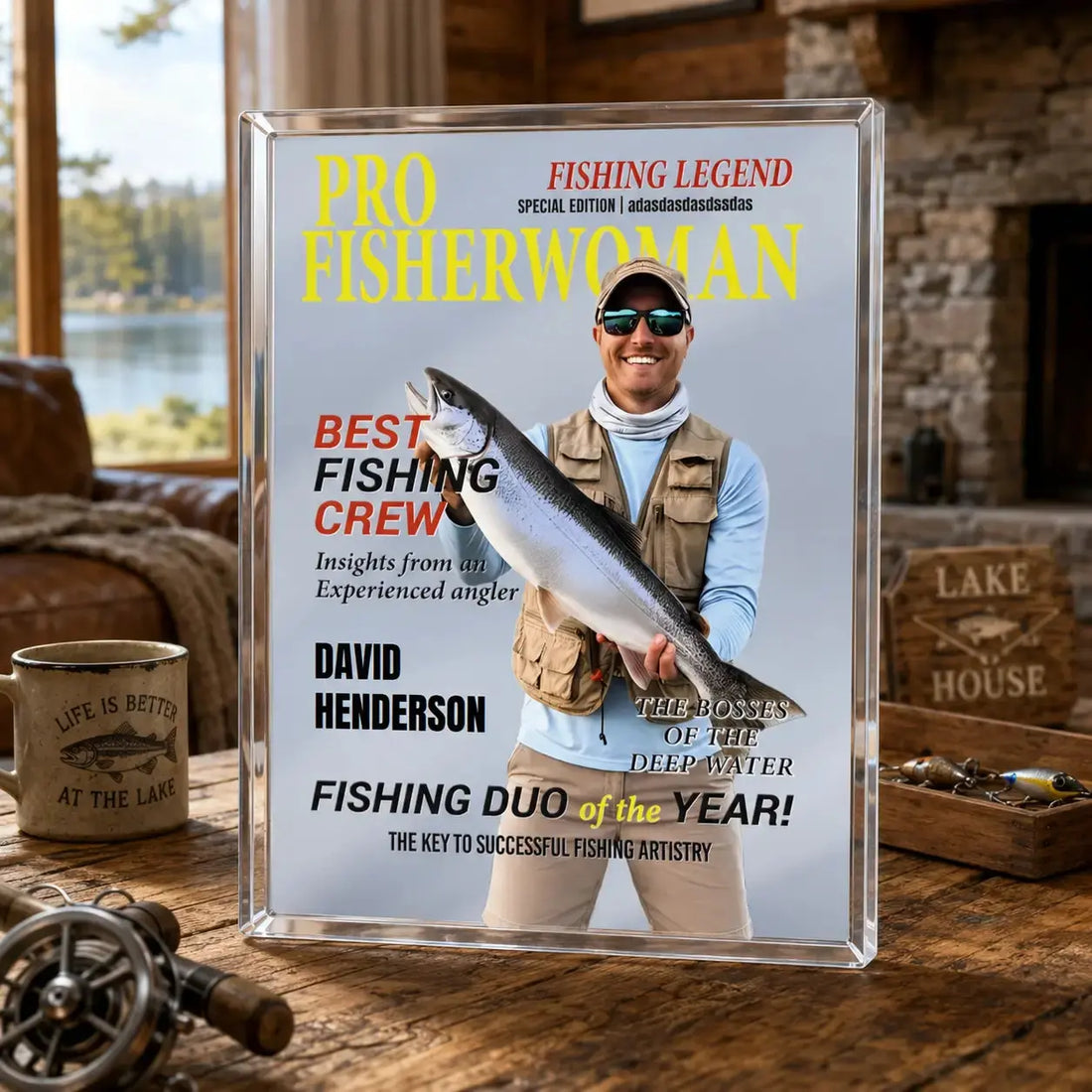 Custom Shaped Acrylic Plaque - Personalized Gift for Fisherman Duconspace