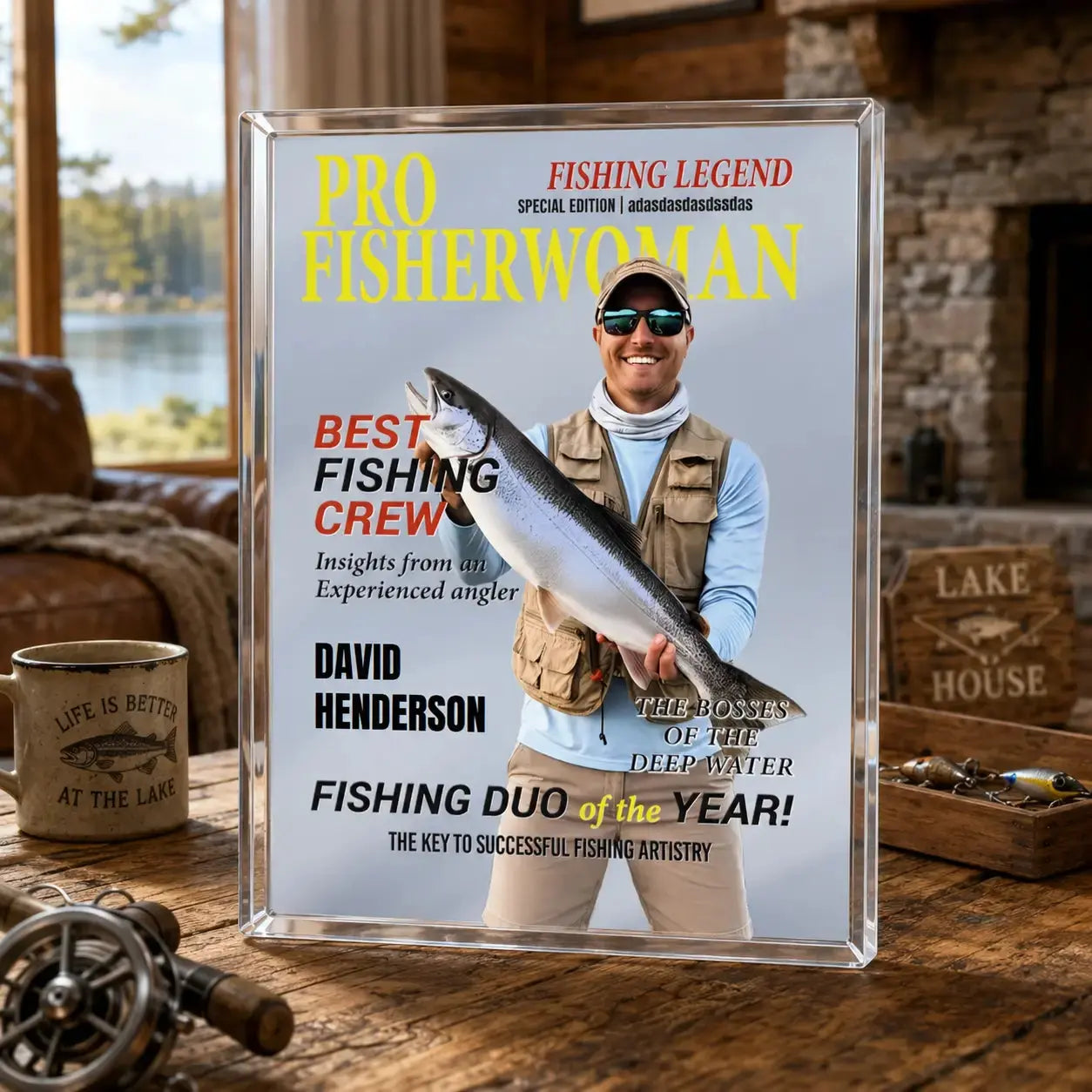 Custom Shaped Acrylic Plaque - Personalized Gift for Fisherman Duconspace