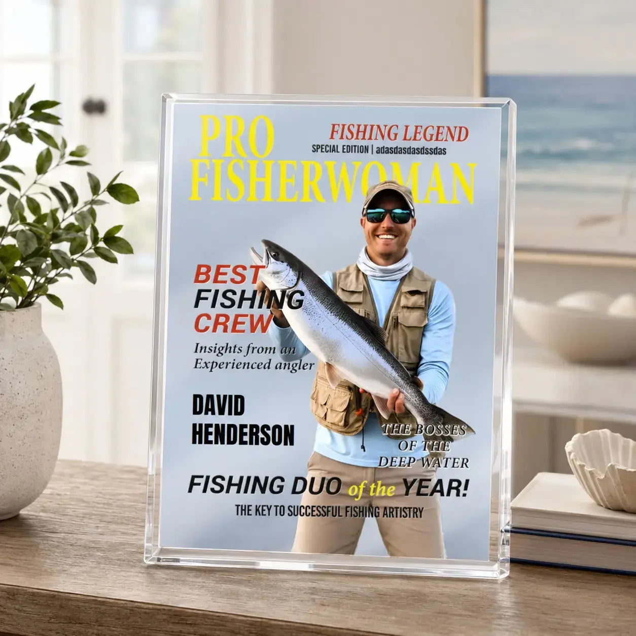 Custom Shaped Acrylic Plaque - Personalized Gift for Fisherman Duconspace
