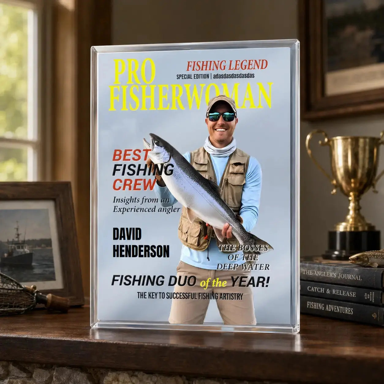 Custom Shaped Acrylic Plaque - Personalized Gift for Fisherman Duconspace