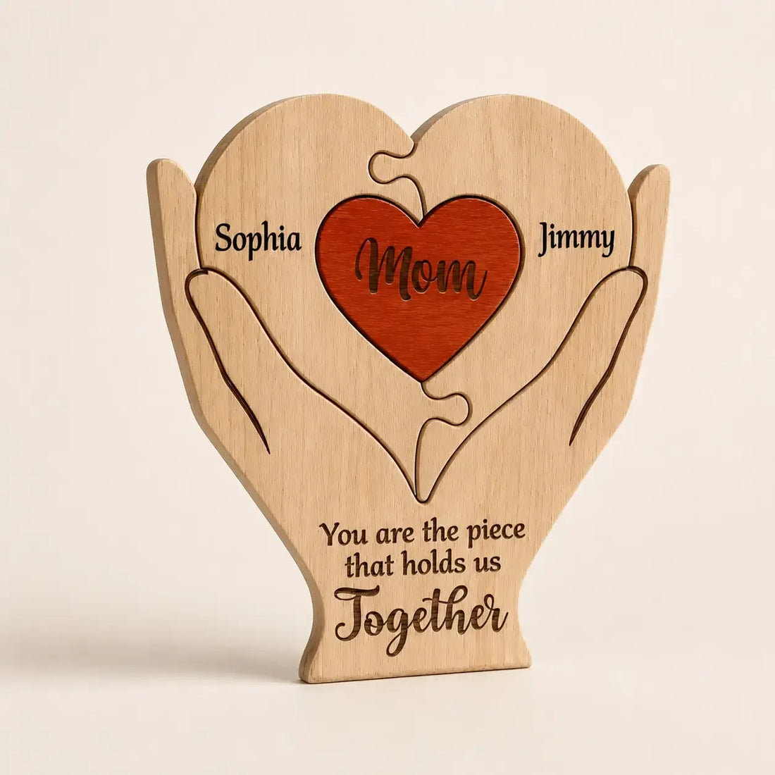 Custom Shaped Wooden Art Puzzle - Personalized Gift for Mother Day Duconspace