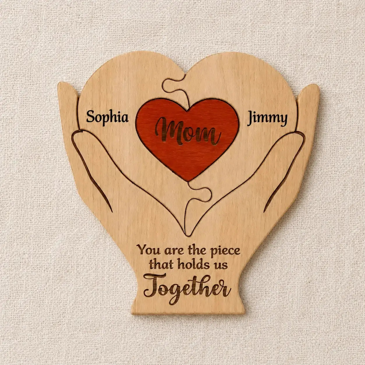 Custom Shaped Wooden Art Puzzle - Personalized Gift for Mother Day Duconspace
