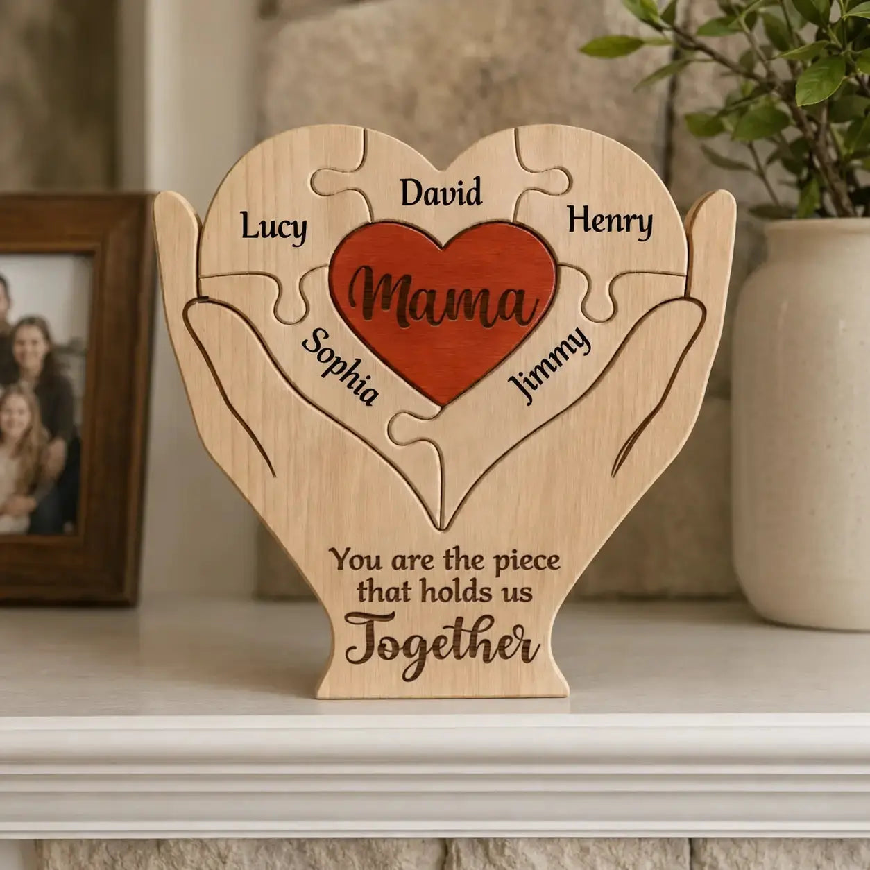 Custom Shaped Wooden Art Puzzle - Personalized Gift for Mother Day Duconspace