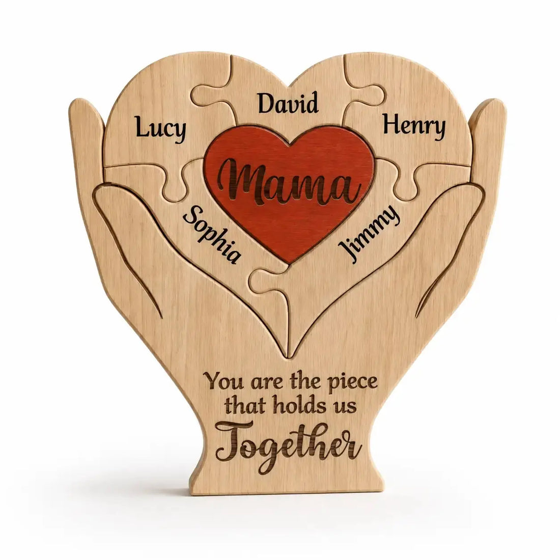 Custom Shaped Wooden Art Puzzle - Personalized Gift for Mother Day Duconspace