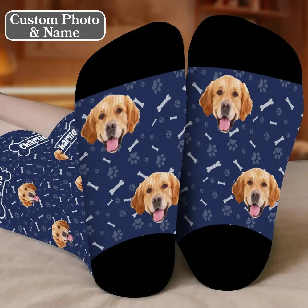 Custom Socks With Pet Faces - Personalized Printed Photo Crew Socks Duconspace