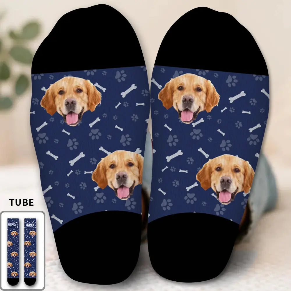 Custom Socks With Pet Faces - Personalized Printed Photo Crew Socks Duconspace