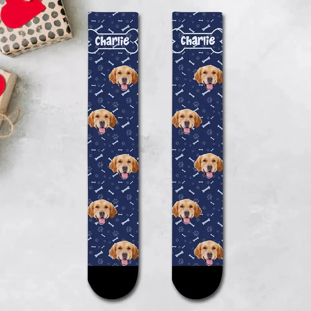 Custom Socks With Pet Faces - Personalized Printed Photo Crew Socks Duconspace