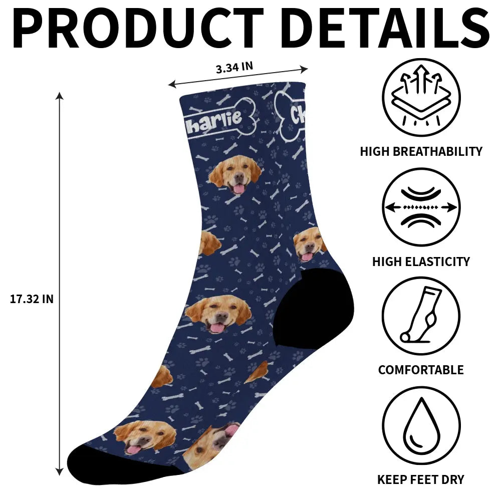 Custom Socks With Pet Faces - Personalized Printed Photo Crew Socks Duconspace