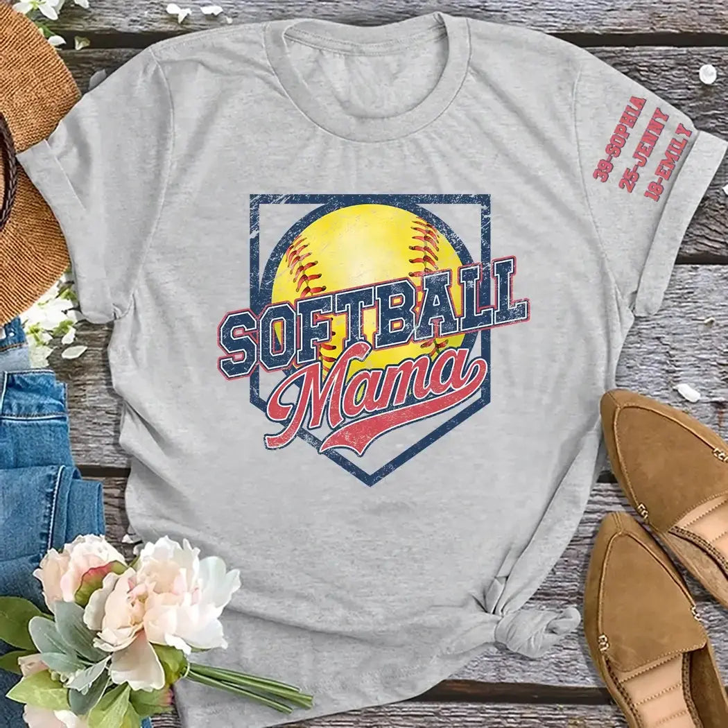 Custom Softball Mama Shirt - Personalized Gift for Family Member Duconspace