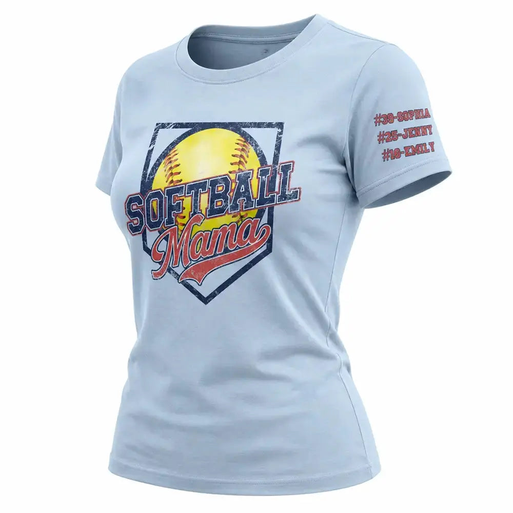 Custom Softball Mama Shirt - Personalized Gift for Family Member Duconspace