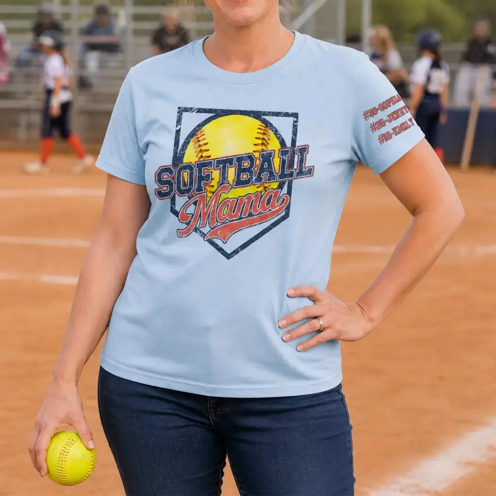 Custom Softball Mama Shirt - Personalized Gift for Family Member Duconspace