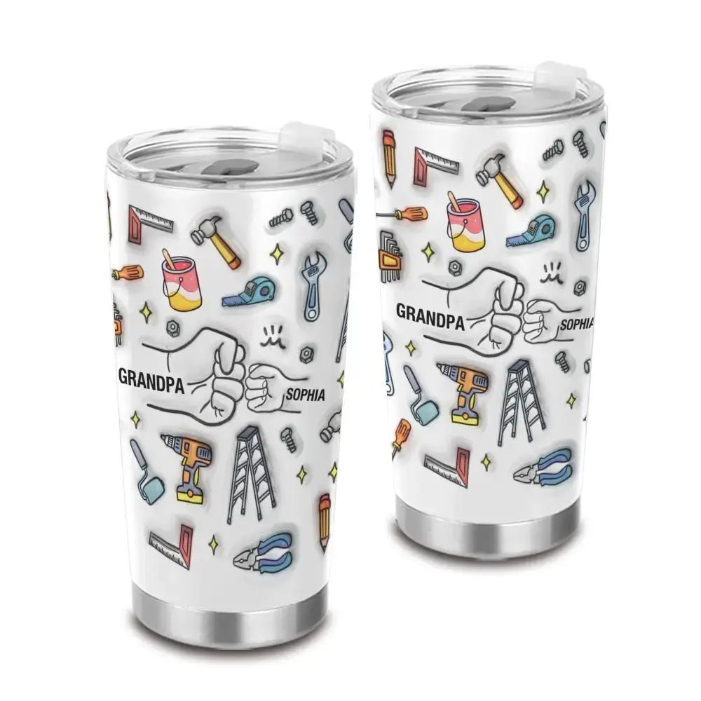 Custom Tumbler for Grandpa, 3D Inflated Effect Grandpa Tools Duconspace