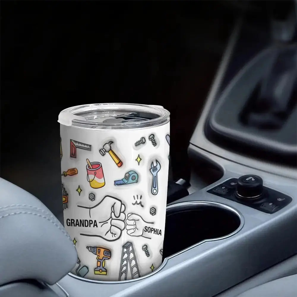 Custom Tumbler for Grandpa, 3D Inflated Effect Grandpa Tools Duconspace