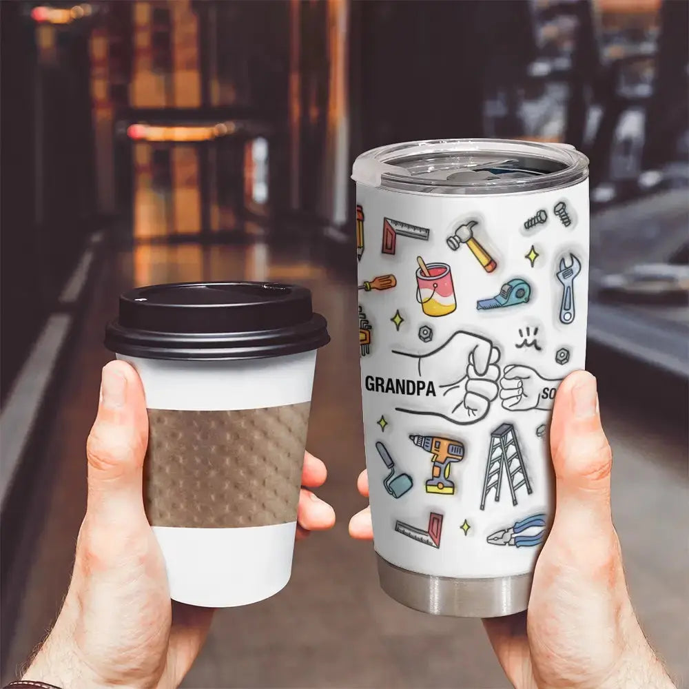 Custom Tumbler for Grandpa, 3D Inflated Effect Grandpa Tools Duconspace