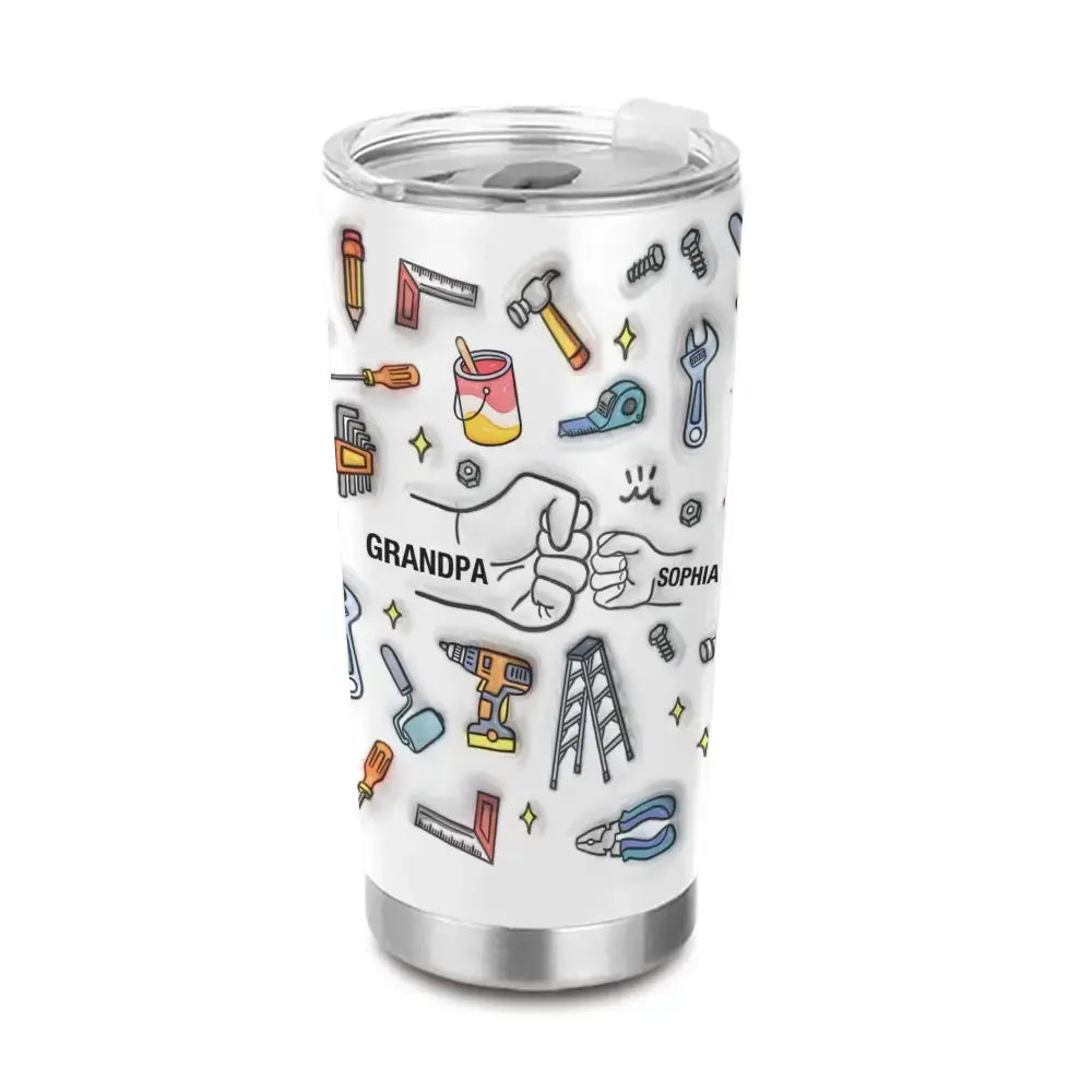 Custom Tumbler for Grandpa, 3D Inflated Effect Grandpa Tools Duconspace