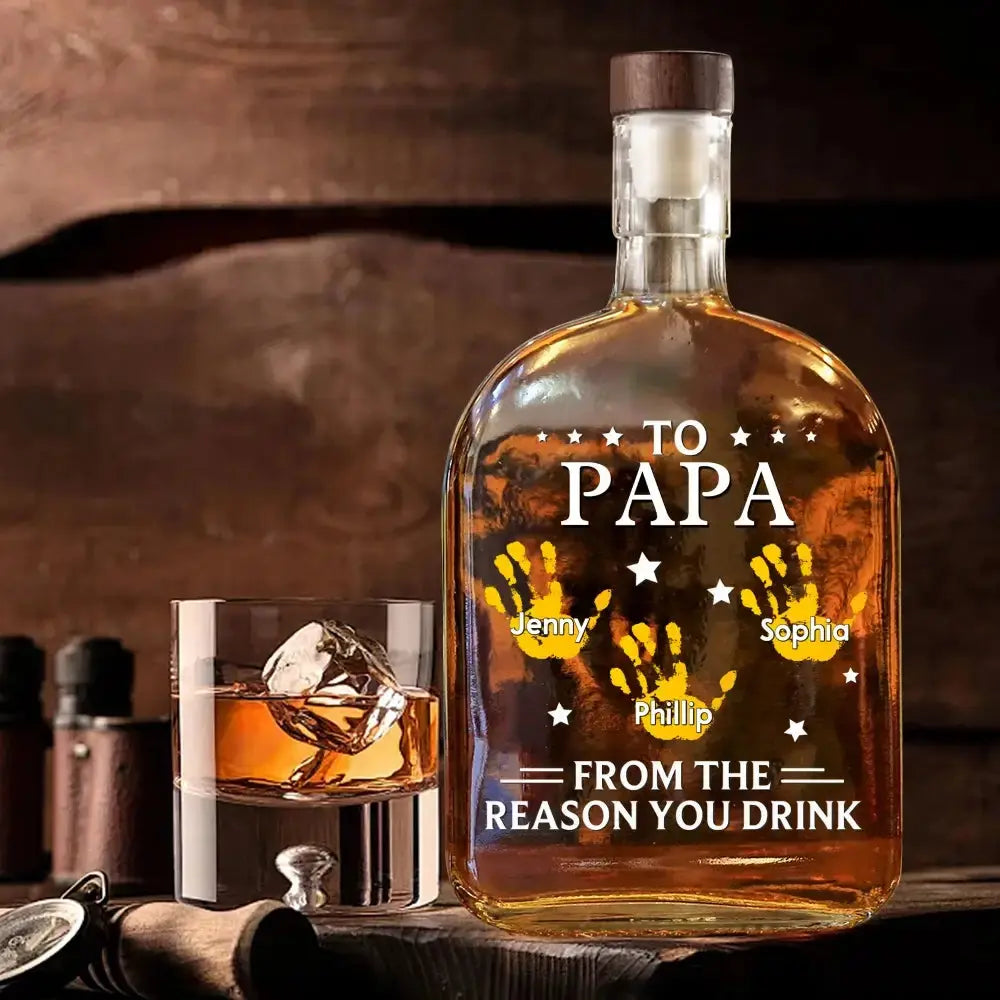 Custom Whiskey Bottle - Personalized Gift for Dad, Grandpa Duconspace