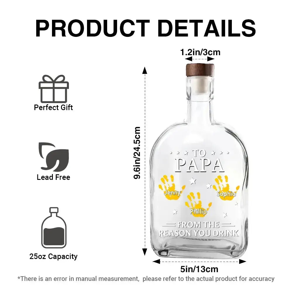 Custom Whiskey Bottle - Personalized Gift for Dad, Grandpa Duconspace