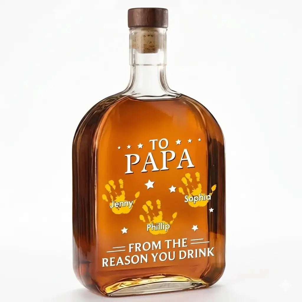 Custom Whiskey Bottle - Personalized Gift for Dad, Grandpa Duconspace