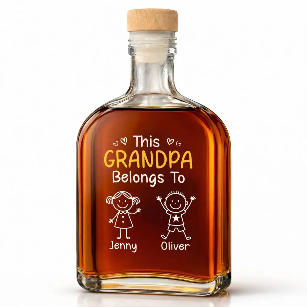 Custom Whiskey Bottle for Grandpa, Grandpa Belong To Duconspace