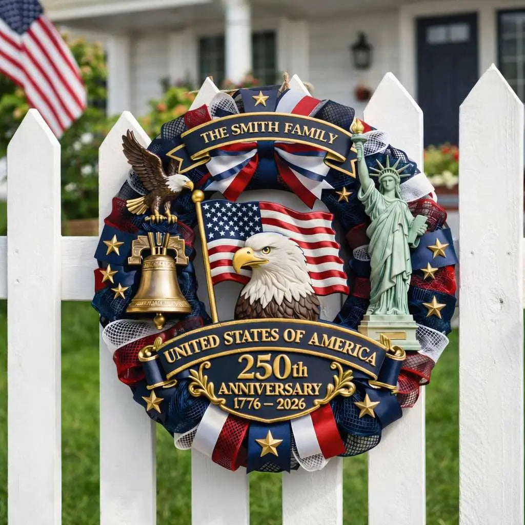 Custom Wood Sign - Personalized America 250th Anniversary Gifts Duconspace