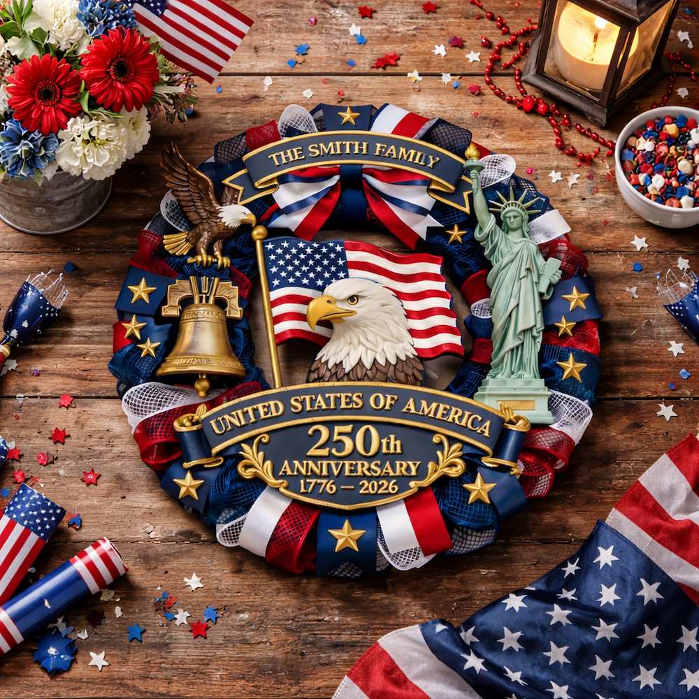 Custom Wood Sign - Personalized America 250th Anniversary Gifts Duconspace