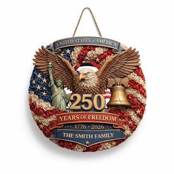 Custom Wood Sign - Personalized USA 250th Anniversary Gifts Duconspace