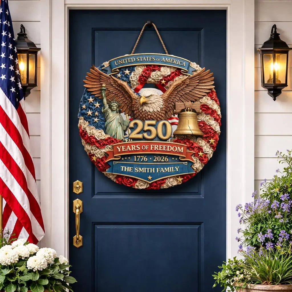 Custom Wood Sign - Personalized USA 250th Anniversary Gifts Duconspace