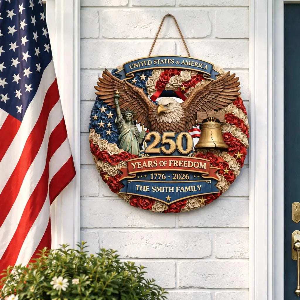 Custom Wood Sign - Personalized USA 250th Anniversary Gifts Duconspace