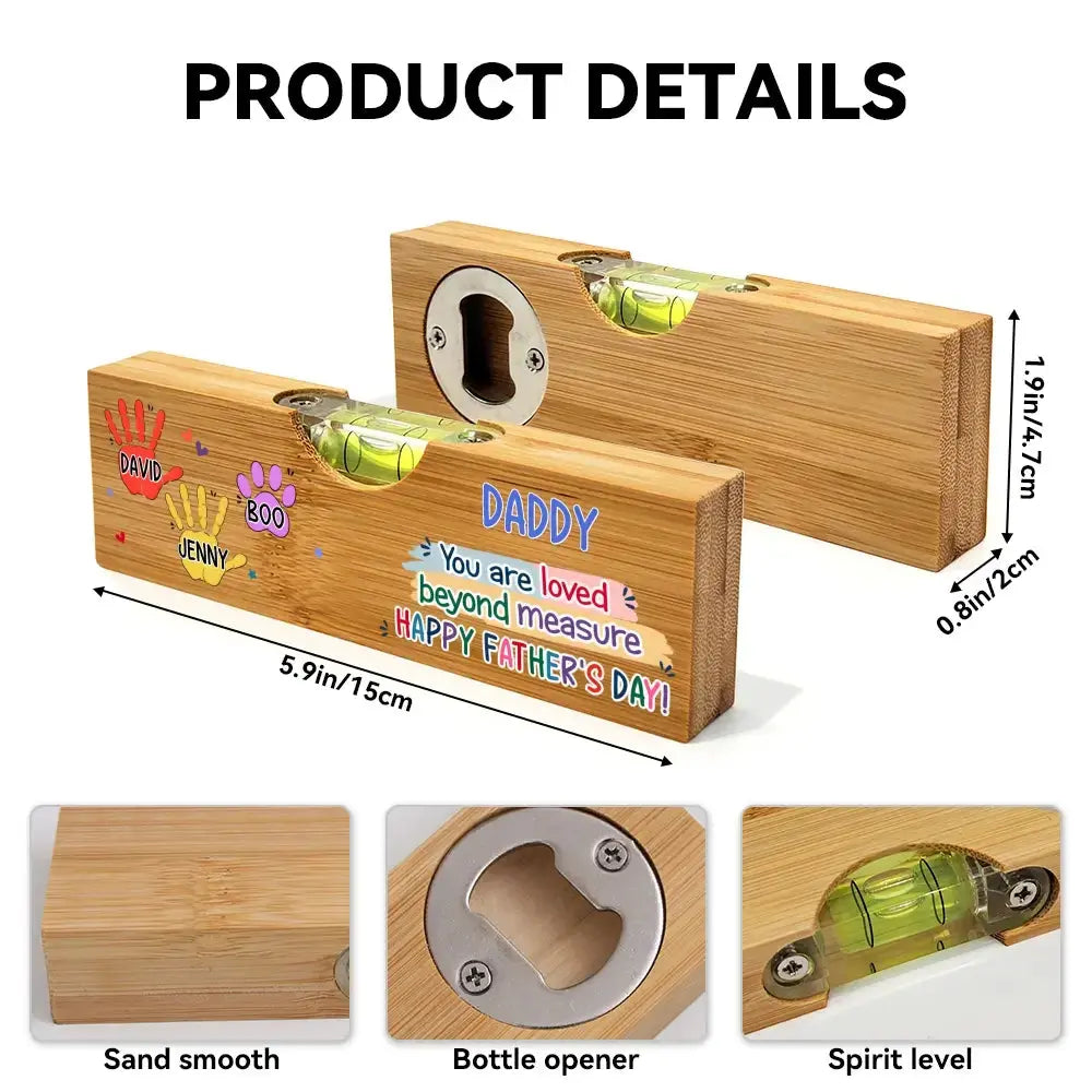 Custom Wooden Bottle Opener With Built-in Spirit Level Duconspace