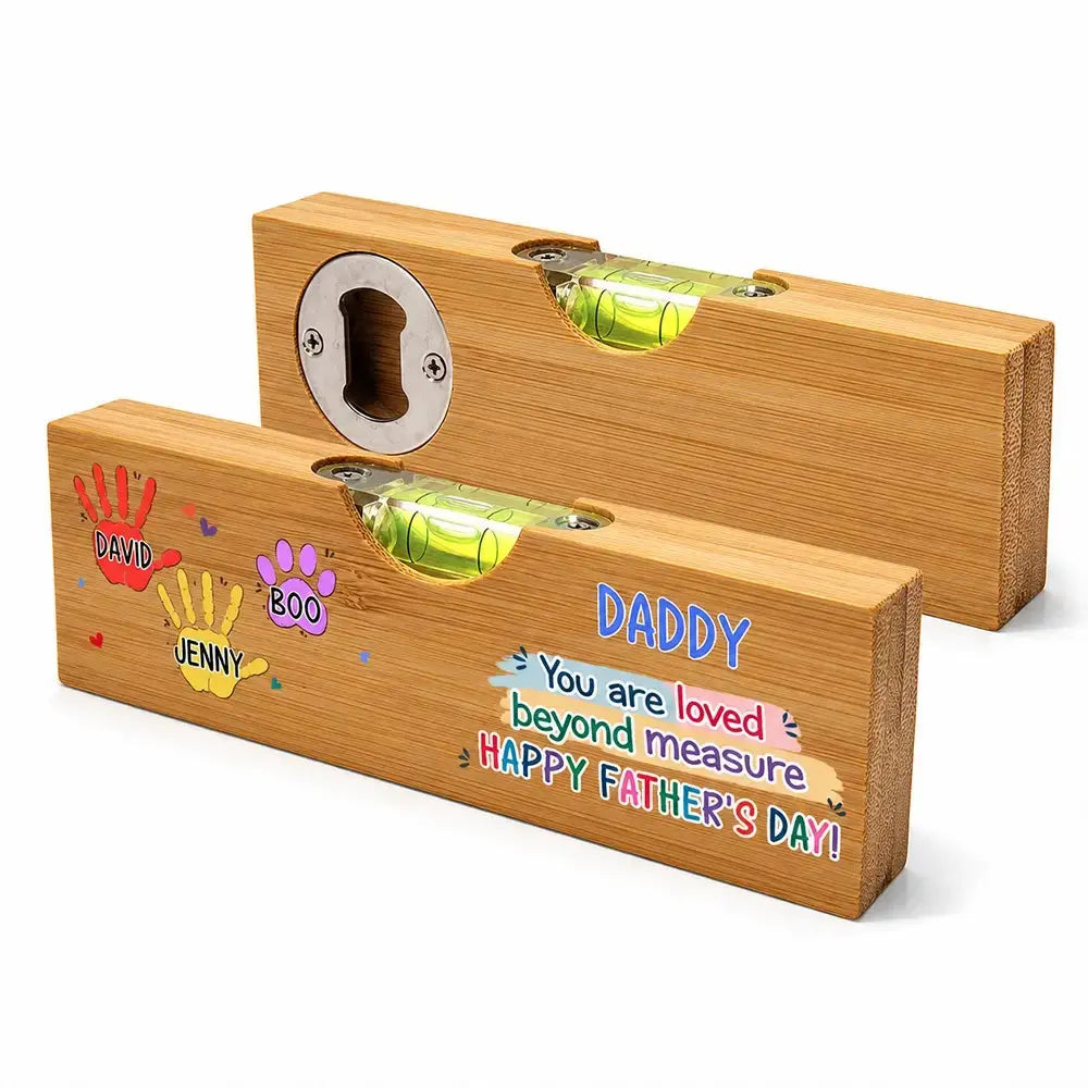 Custom Wooden Bottle Opener With Built-in Spirit Level Duconspace