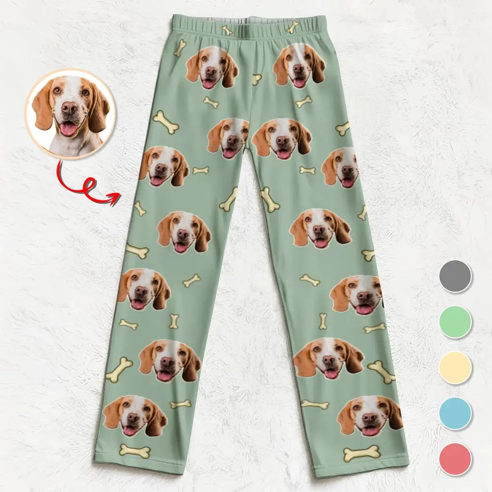 Custom Your Photo - Personalized Pet Face Pajama Pants, Gift for Cat, Dog Lovers