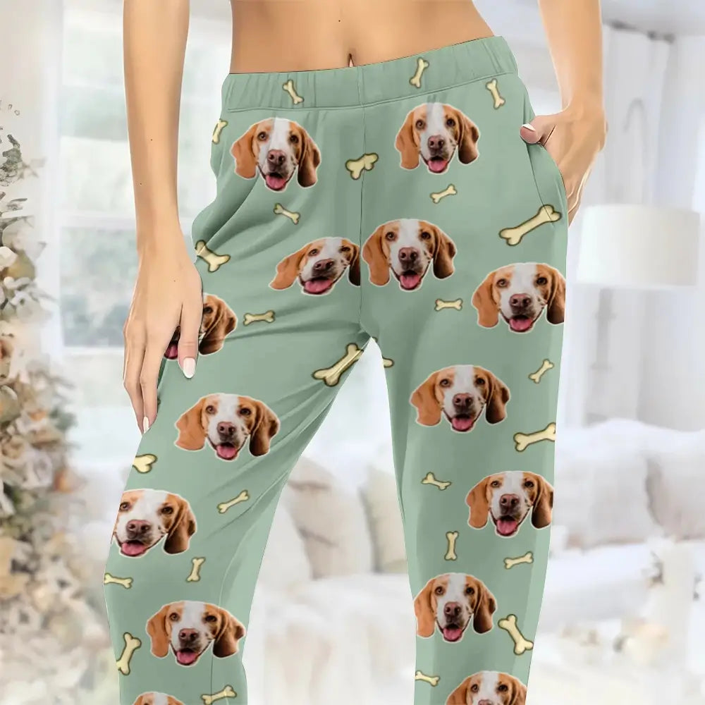 Custom Your Photo - Personalized Pet Face Pajama Pants, Gift for Cat, Dog Lovers