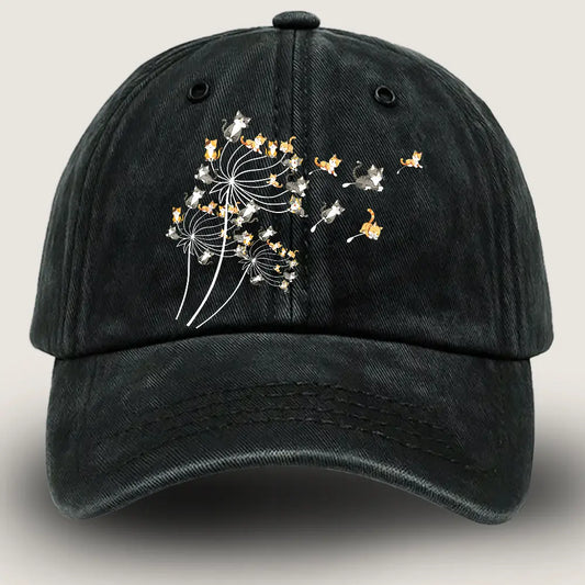 Cute Cat Denim Hat for Women, Cat Mom Hat, Cute Cats Denim Hat