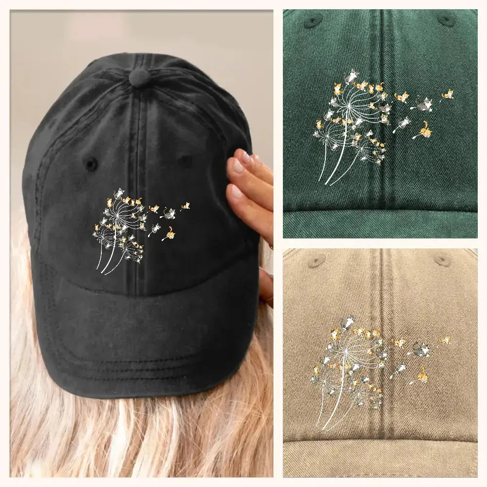 Cute Cat Denim Hat for Women, Cat Mom Hat, Cute Cats Denim Hat Duconspace