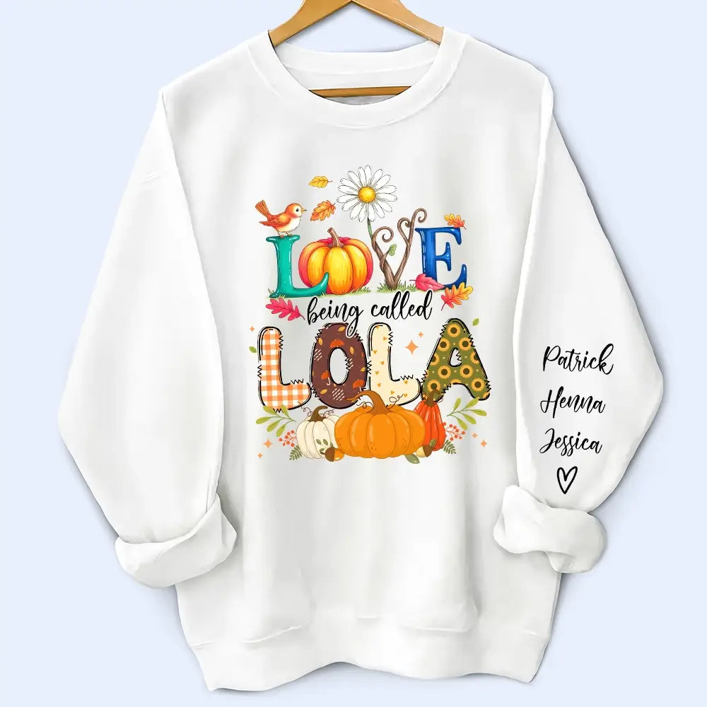 Cute Love Being Called Grandma Halloween Thanksgiving Fall Sweatshirt