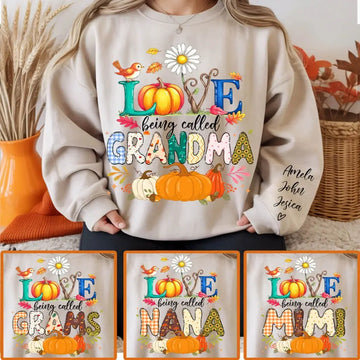 Cute Love Being Called Grandma Halloween Thanksgiving Fall Sweatshirt