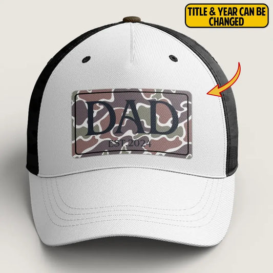 Dad Life, Worn with Pride – Custom Trucker Hat with Leatherette Patch, Perfect Christmas or New Dad Gift for Husband, Grandpa, and Outdoor Lovers