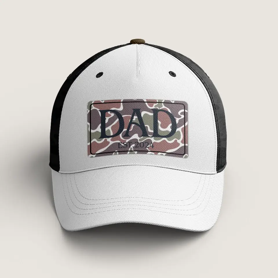 Dad Life, Worn with Pride – Custom Trucker Hat with Leatherette Patch, Perfect Christmas or New Dad Gift for Husband, Grandpa, and Outdoor Lovers