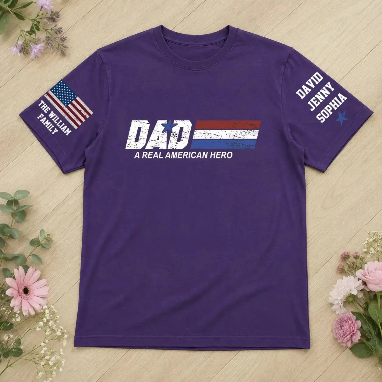 Dad a Real American Hero T-shirt - Personalized Gift for Dad, Grandpa Duconspace