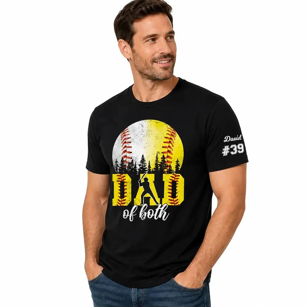 Dad of Both Baseball Shirt – Custom Dad Gift Tee Duconspace