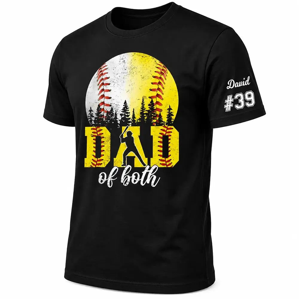 Dad of Both Baseball Shirt – Custom Dad Gift Tee Duconspace