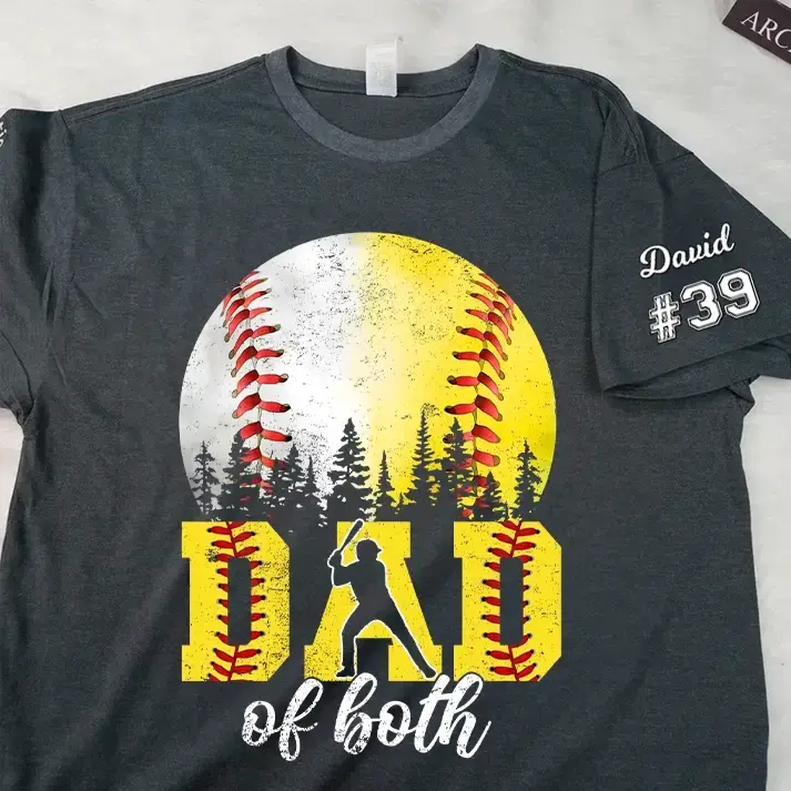 Dad of Both Baseball Shirt – Custom Dad Gift Tee Duconspace