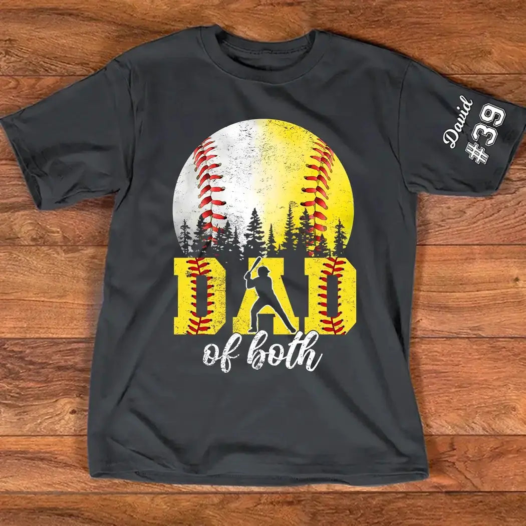 Dad of Both Baseball Shirt – Custom Dad Gift Tee Duconspace