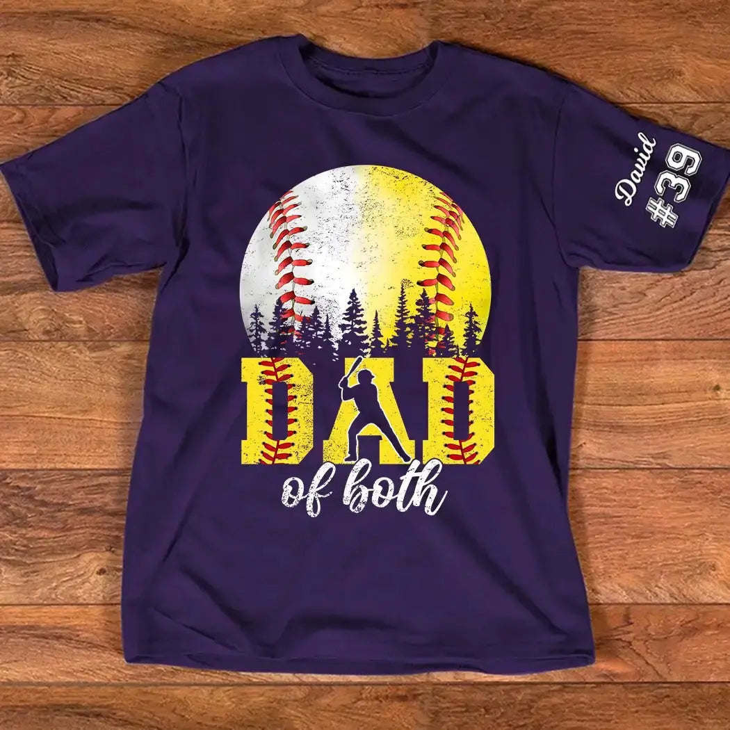 Dad of Both Baseball Shirt – Custom Dad Gift Tee Duconspace