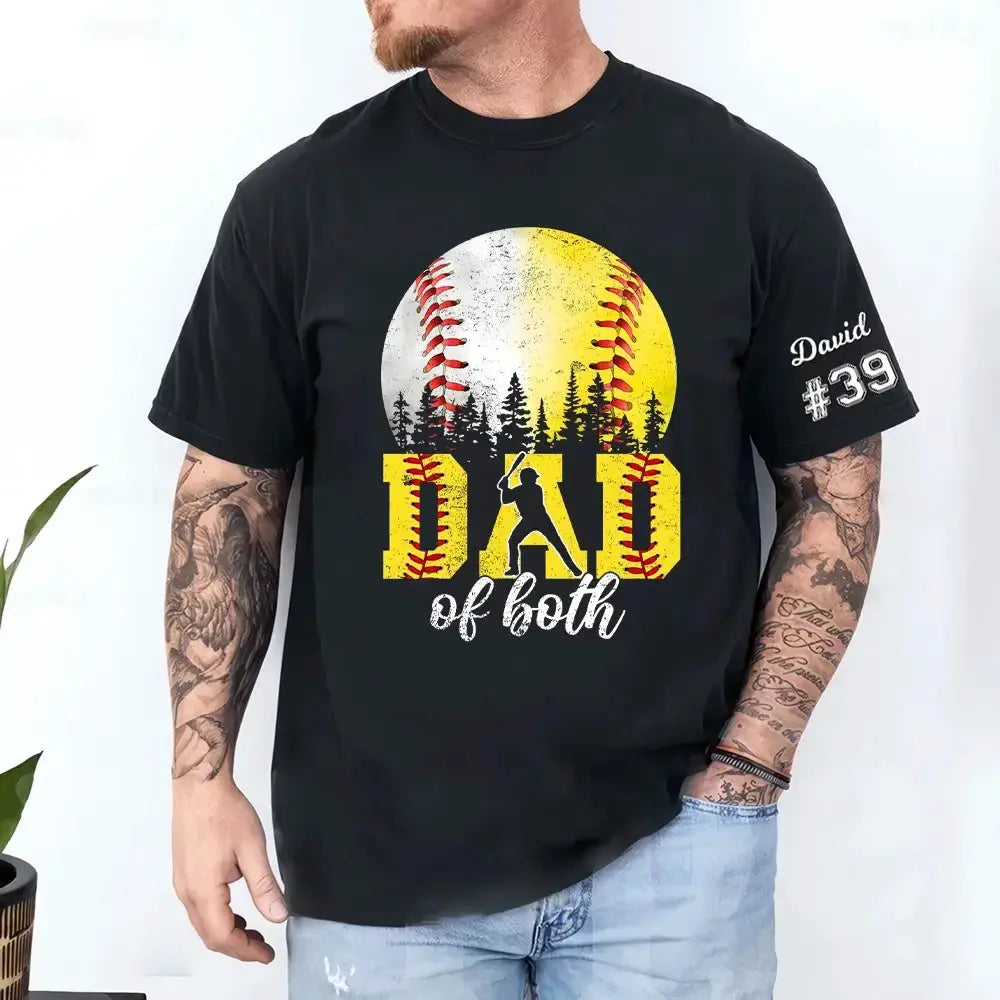 Dad of Both Baseball Shirt – Custom Dad Gift Tee Duconspace
