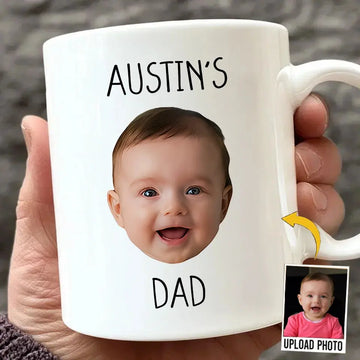 Custom photo mug for first-time dad with baby’s picture