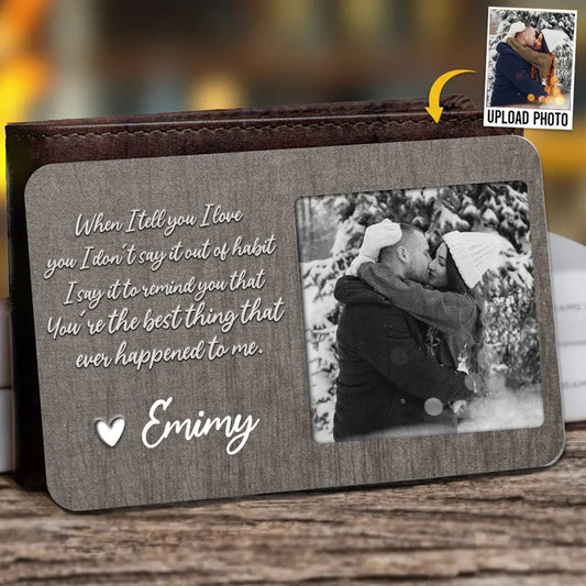 Dear Love of My Life, Always with You - Custom Photo Aluminum Wallet Card, Personalized Anniversary Gift for Husband and Wife