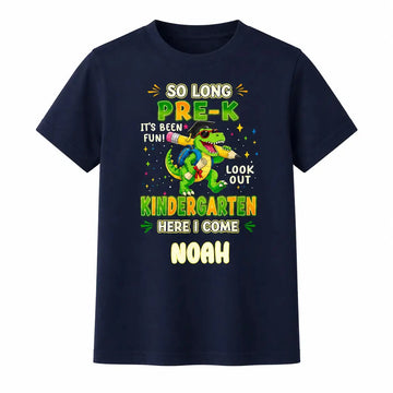 Dino Back To School, Personalized T-Shirt For Kids Duconspace