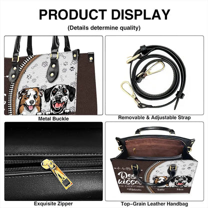 Dog Kisses Fix Everything – Personalized Leather Handbag, Custom Gift for Dog Moms, Dog Dads, and Pet Lovers
